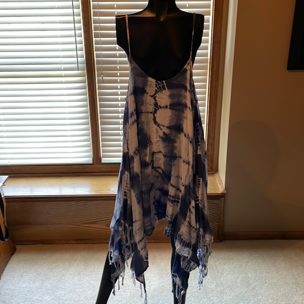 Blue and white tie-dye dress from alter’d state worn but in good shape